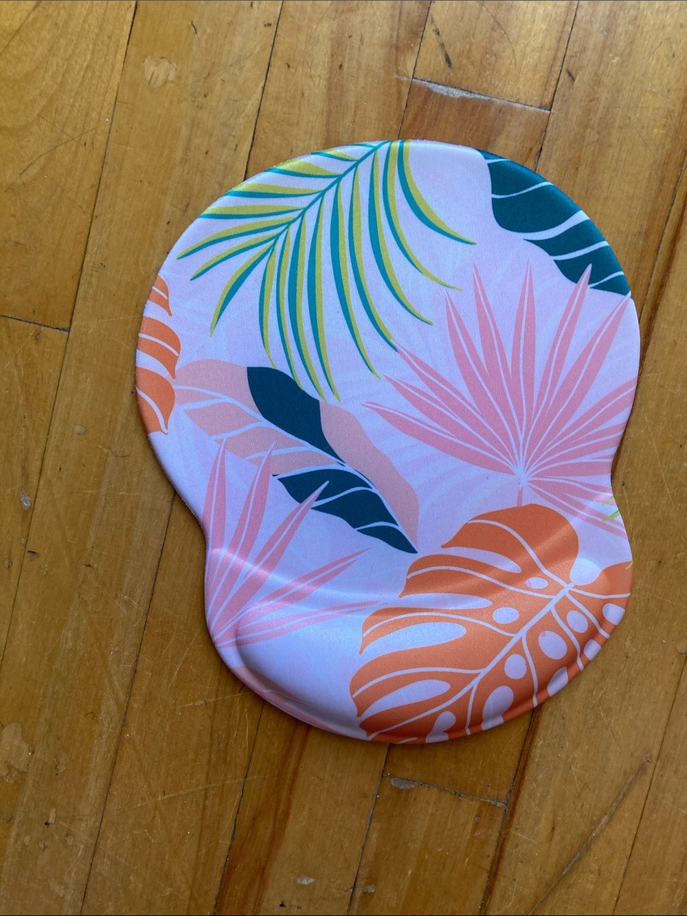 💚 [3/$10] Tropical Palm Print Mouse Wrist Rest - Pink & Orange